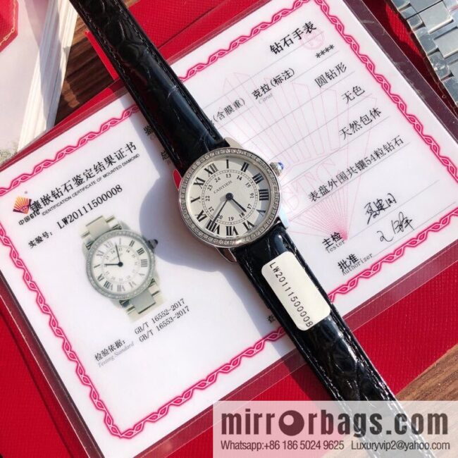 IMG_7308-800x8004btlqrkzmai87978_20250701225546.jpg Spot Ronde de cartier (Cartier London) top version ring inlaid with 54 vs1.2 real diamonds imported American crocodile leather