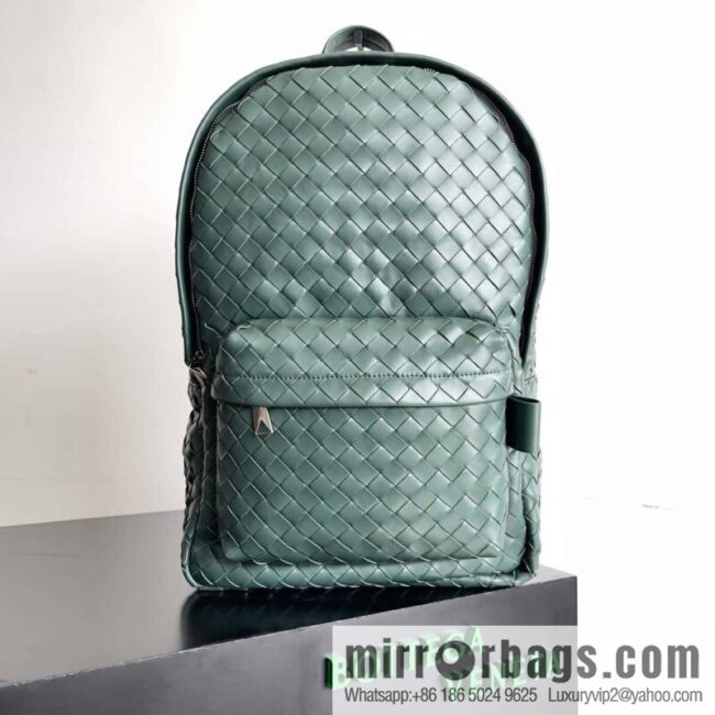 Large~ BV new woven backpack model number: 730732 dark green