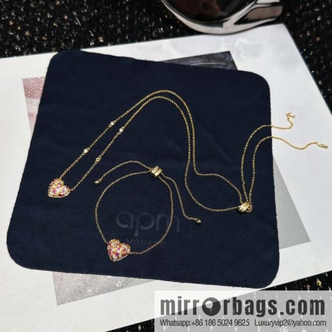 ❗New ❗ ☀ bracelet necklace ☀ APM Yang Zi same series, fuchsia love ❤️ peach heart adjustable bracelet necklace