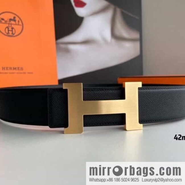 Hermes Hermes, gold silver solder joint metal buckle men\'s belt 4.2cm