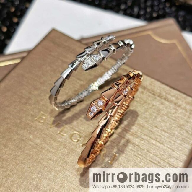 ❗️CNC Version ❗️ ☀️ Bulgari BVLGARI Narrow Edition Headtail Bracelet with Drilled Snake Bone ☀️ Rose Gold, Silver ☀