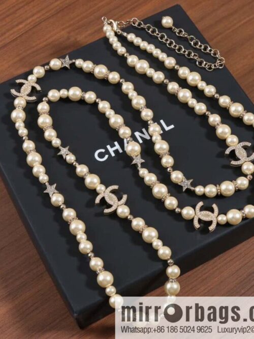 IMG_7554-1-800x8000npqtculzcw143938_20250705042504.jpg ☀️New ☑️ Chanel Double C Pearl Pentagram ⭐ Star Sweater Chain Necklace