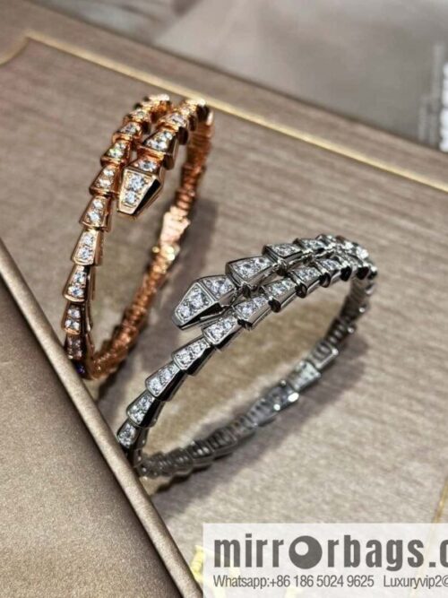 IMG_7566-800x800j4d0mjir4sp110883_20250702082409.jpg ☀️Bulgari BVLGARI Narrow Edition Full Diamond Snake Bone Bracelet ☀️ Rose Gold, Silver ☀
