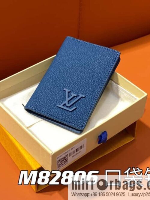 [Boutique‑grade] M82806 dark blue full leather card holder wallet series, pocket wallet m82275 82276