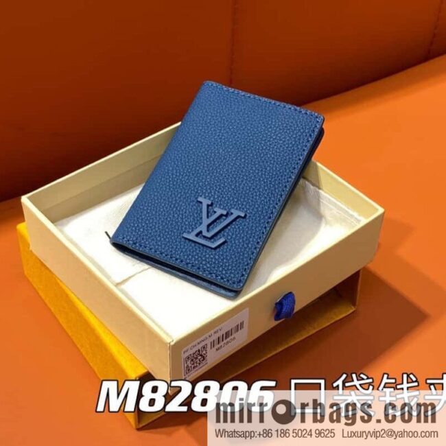 [Boutique‑grade] M82806 dark blue full leather card holder wallet series, pocket wallet m82275 82276