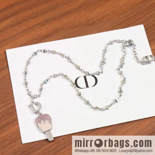 Dior pink diamond popsicle necklace