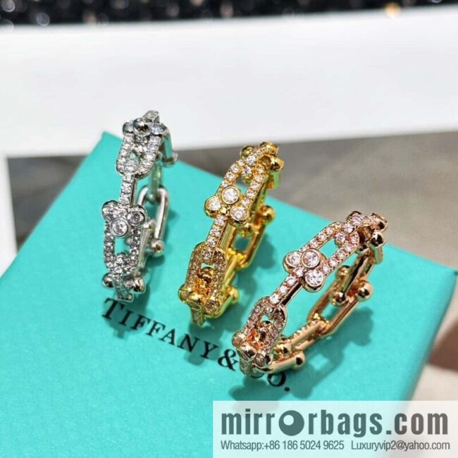 ☀️Tiffany & co. Tiffany HardWear Collection, Full Diamond Horseshoe Ring ☀️