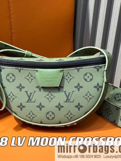 [Boutique‑grade] M23838 green, men\'s bag moon bag series LV MOON CROSSBODY handbag M23838 green flower