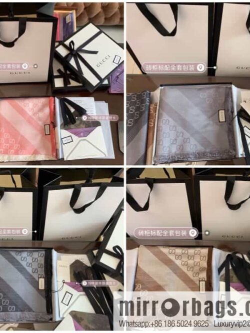 GUCCI Gucci letter pattern 100% silk wool scarf