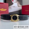 Cartier Cartier, stainless steel metal buckle imported cowhide fine imitation crocodile leather belt 3.5cm