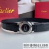 Cartier Cartier, stainless steel metal buckle imported cowhide fine imitation crocodile leather belt 3.5cm