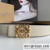 LOEVE Luo Yiwei stainless steel logo pattern metal buckle with the first layer of cowhide double-sided belt 40mm
