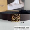 LOEVE Luo Yiwei stainless steel logo pattern metal buckle with the first layer of cowhide double-sided belt 40mm