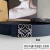 LOEVE Luo Yiwei stainless steel logo pattern metal buckle with the first layer of cowhide double-sided belt 40mm