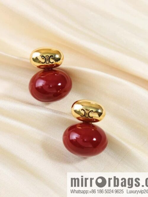 IMG_7907-800x800m0hoxeg0grl135888_20250704221541.jpg ☀️New ☑️ Celine Arc de Triomphe red pearl stud earrings ☀️