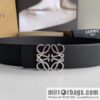 LOEVE Luo Yiwei stainless steel logo pattern metal buckle with the first layer of cowhide double-sided belt 40mm