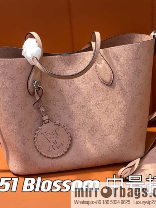 [Boutique‑grade] M21851 pink full leather shopping bag series, this Blossom medium tote bag