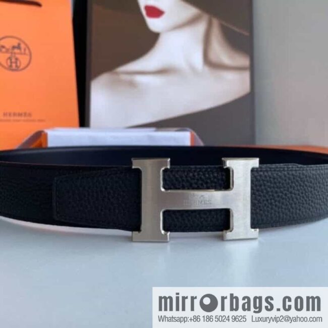 Hermes Hermes H Replica Luxury Handbag Original Leather Lychee Men\'s 38mm Belt
