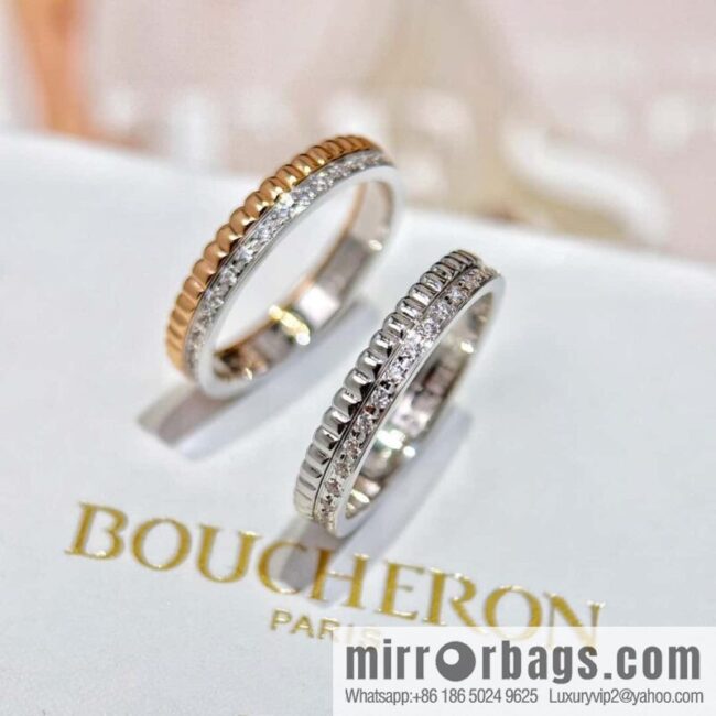 ❗New ❗️ BOUCHERON/Boucheron QUATRE RADIANT Series Ring Single Row Diamond Ring ☀️ US Size 678