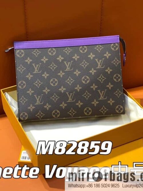 [Premium‑quality] M61692 monogram purple M82859 clutch bag series Pochette Voyage medium handbag