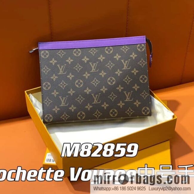 [Premium‑quality] M61692 monogram purple M82859 clutch bag series Pochette Voyage medium handbag