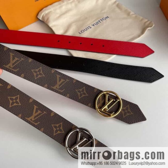 IMG_8111-2-800x800fggmnpnqhxq102068_20250702050111.jpg LV/Louis Vuitton, Gold Classic Round LV Buckle, Ladies LV Circle 35mm Double Sided Belt