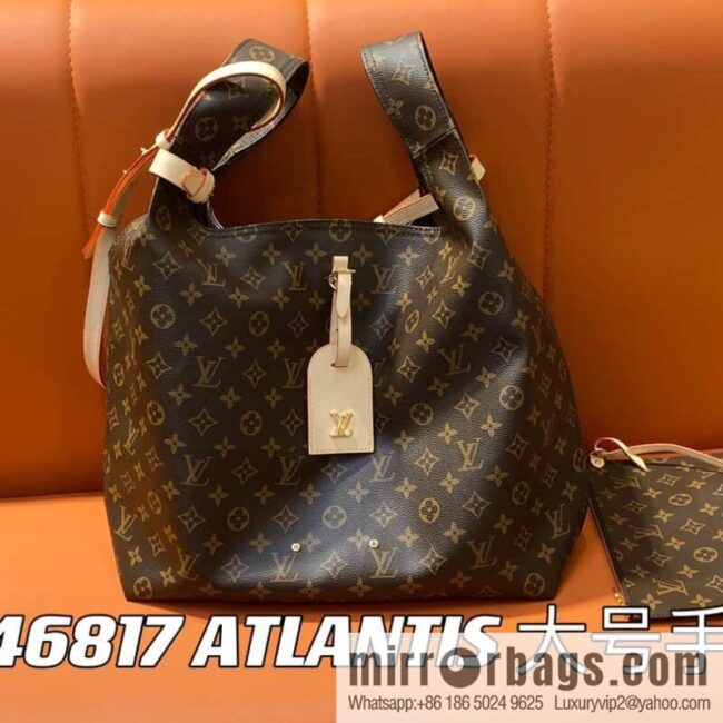 [Premium‑quality] M46817 monogram shopping bag series, new ATLANTIS large handbag in autumn and winter
