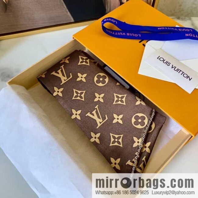 LV Louis Vuitton 100% Silk Satin Monogram Ribbon MP2592