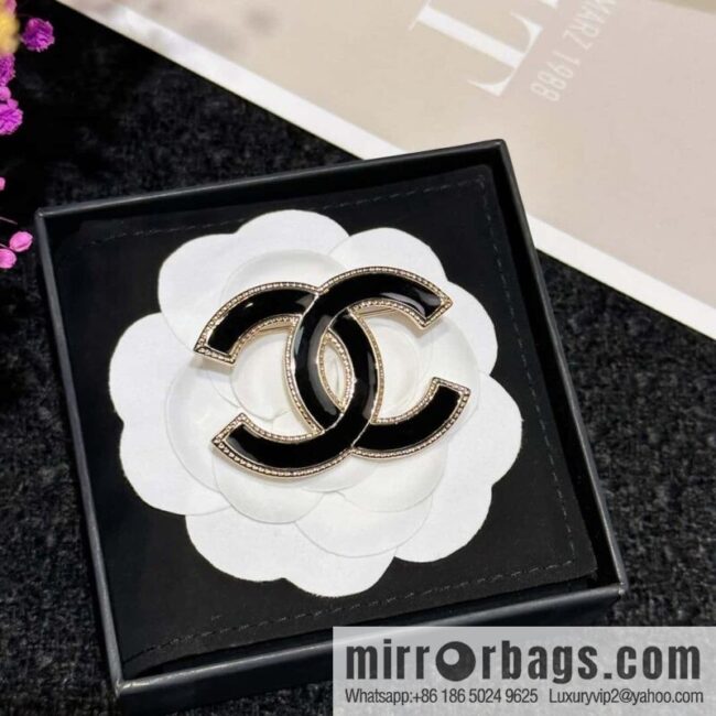 ❗️New ❗️ ☀️ New ☑️ Chanel Double C Black Oil Drop Brooch ☀️