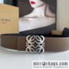 LOEVE Luo Yiwei stainless steel logo pattern metal buckle with the first layer of cowhide double-sided belt 40mm