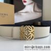 LOEVE Luo Yiwei stainless steel logo pattern metal buckle with the first layer of cowhide double-sided belt 40mm
