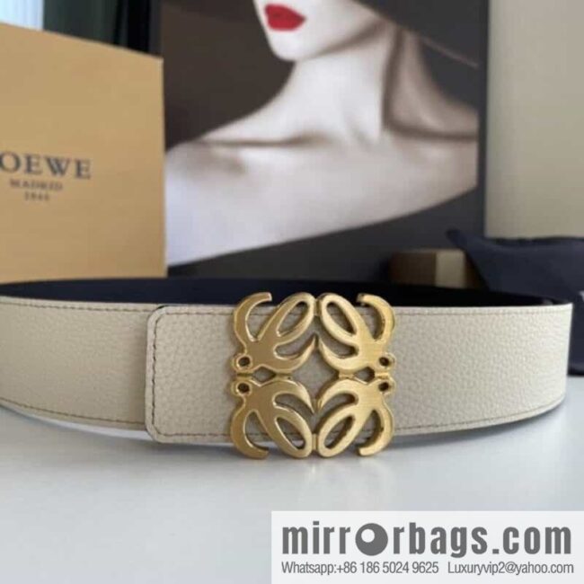 LOEVE Luo Yiwei stainless steel logo pattern metal buckle with the first layer of cowhide double-sided belt 40mm