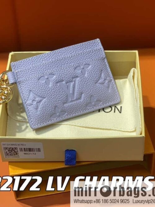 [Premium‑quality] M82171 light purple, full leather M82739 card holder wallet series LV CHARMS card holder