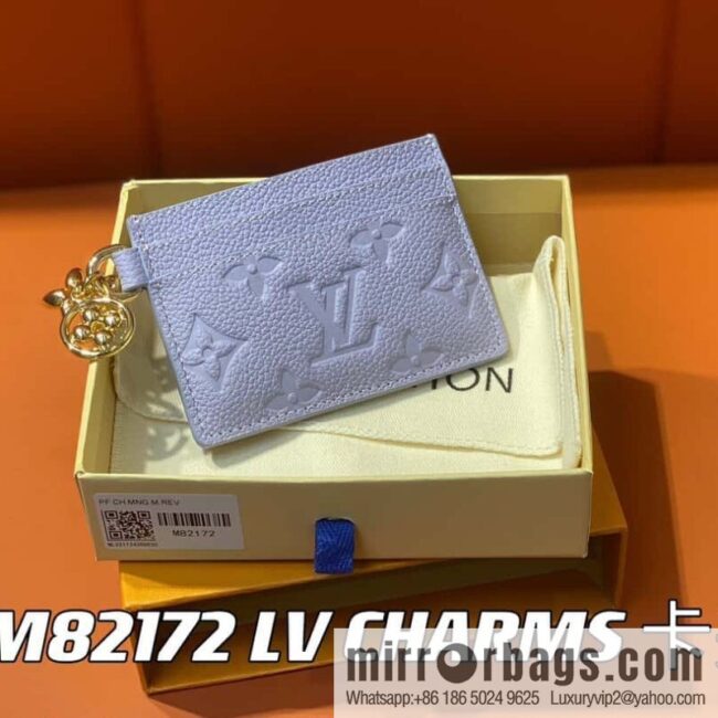 [Premium‑quality] M82171 light purple, full leather M82739 card holder wallet series LV CHARMS card holder