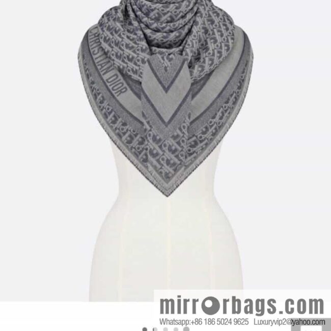 Dior Alphabet Print Denim Blue Shawl 15DOB140I162_C525