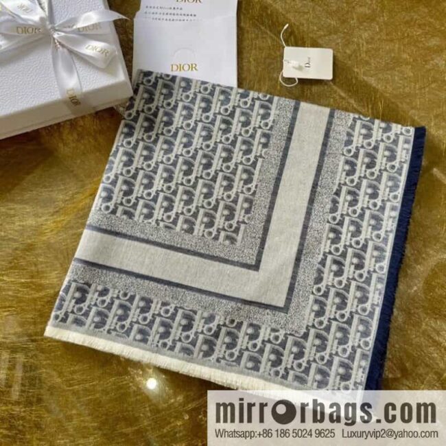 Dior Alphabet Print Denim Blue Shawl 15DOB140I162_C525