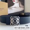 LOEVE Luo Yiwei stainless steel logo pattern metal buckle with the first layer of cowhide double-sided belt 40mm