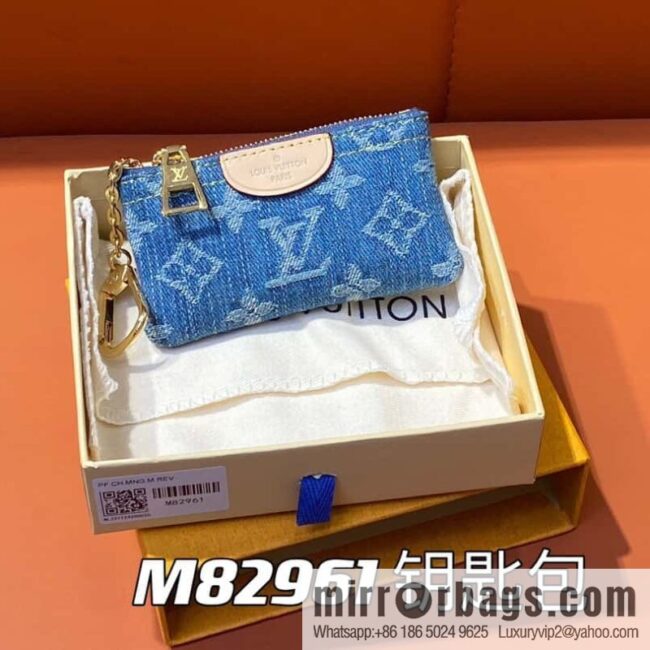 [Boutique‑grade] M82961 blue denim, key bag wallet series, this zipper zero wallet