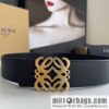 LOEVE Luo Yiwei stainless steel logo pattern metal buckle with the first layer of cowhide double-sided belt 40mm