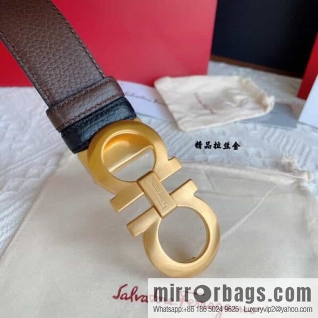 Ferragam Ferragamo, exquisite inverted 8-character hanging buckle hair, hair belt 3.5cm
