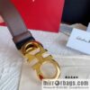 Ferragam Ferragamo, exquisite inverted 8-character hanging buckle hair, hair belt 3.5cm