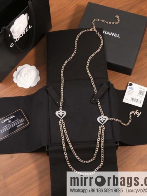 IMG_8499-800x800og0tdayho3o135539_20250704220427.jpg ☀️New ☑️ Chanel double c black leather rope peach heart love necklace waist chain belt