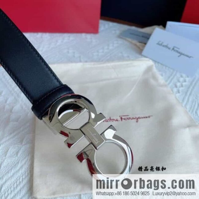 Ferragam Ferragamo, exquisite inverted 8-character hanging buckle hair, hair belt 3.5cm