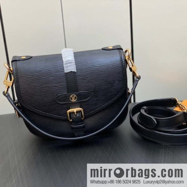 [Premium‑quality] M23469 black epi series SAUMUR BB handbag