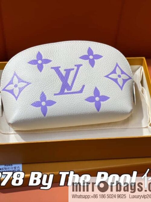 [Premium‑quality] M24378 silk screen purple, full leather pouch series By The Pool pouch
