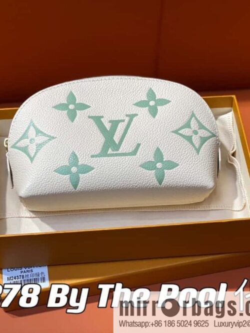 [Premium‑quality] M24378 silk screen green, full leather pouch series By The Pool pouch