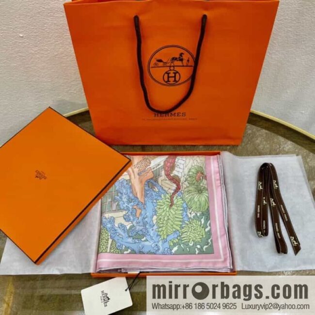 Hermes \"Atlantis\" 100% silk scarf