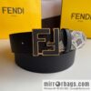 FENDI Fendi FF logo exquisite craftsmanship metal buckle first layer cowhide splicing snake skin belt