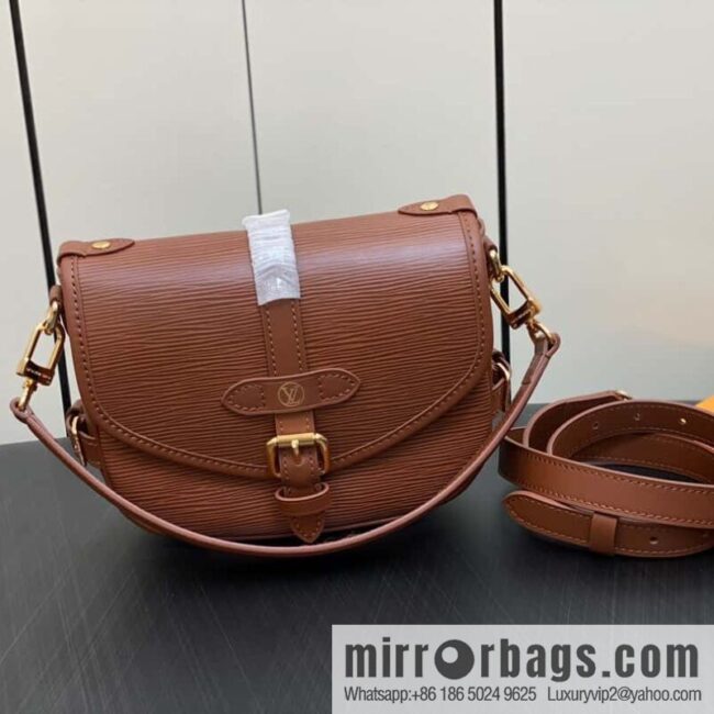 [Boutique‑grade] M23470 dark brown M23471 caramel M23469 epi saddle bag series SAUMUR BB handbag