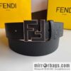 FENDI Fendi FF logo exquisite craftsmanship metal buckle first layer cowhide splicing snake skin belt